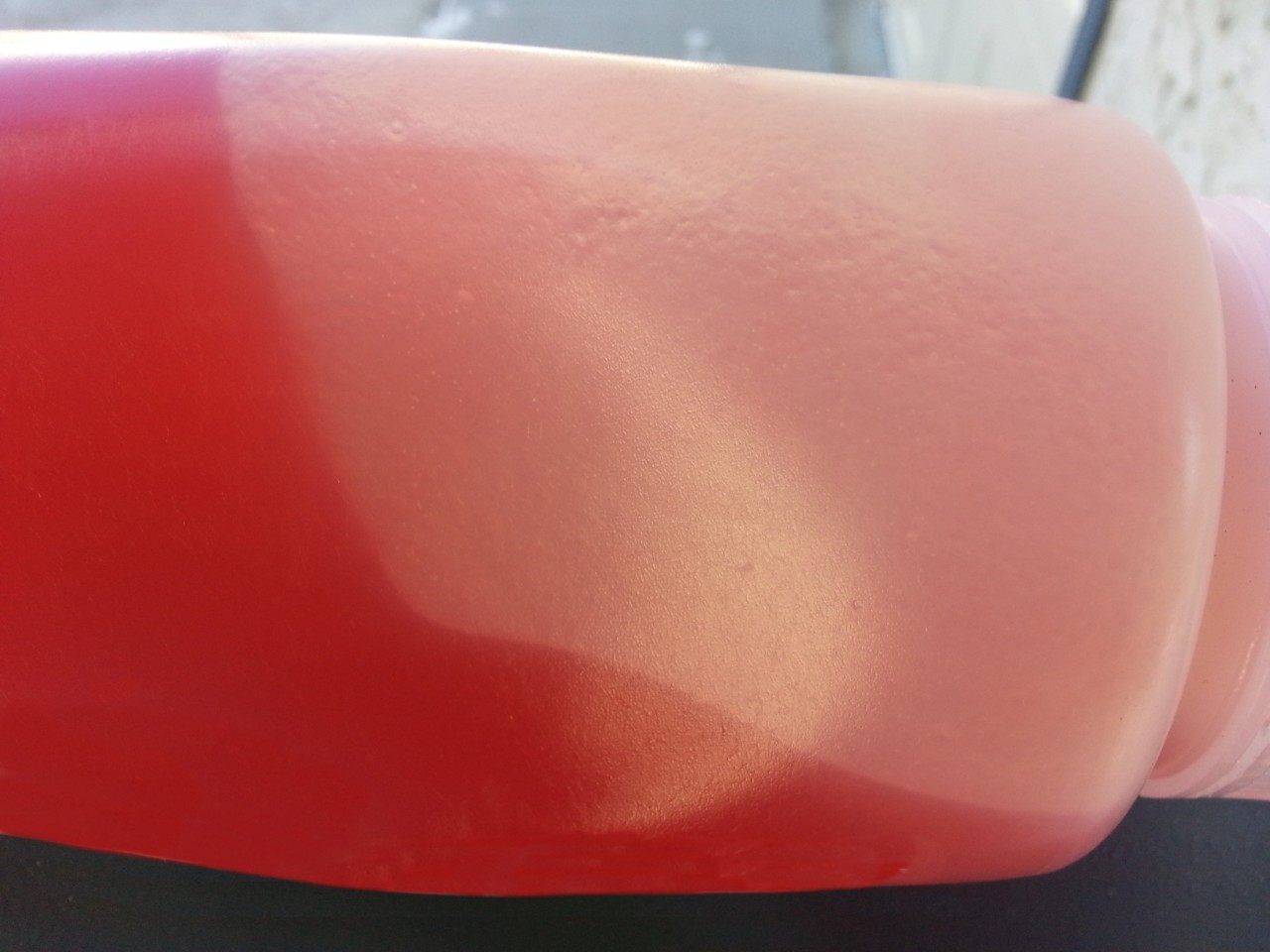 Summer diesel at -29° C / -20° F with no cold flow improver. More than half the diesel became wax solid. Cold flow additive doesn’t change the amounts of solids or temperature at which solids form. See Strategy 6.