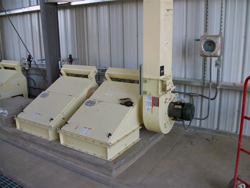 Point-of-use dust collectors allow for easy maintenance.