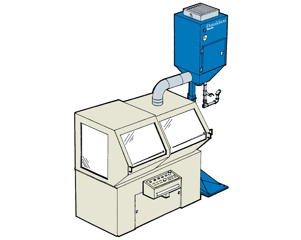 WSO 15. Floor-mounted stand with afterfilter on a horizontal machining center.​