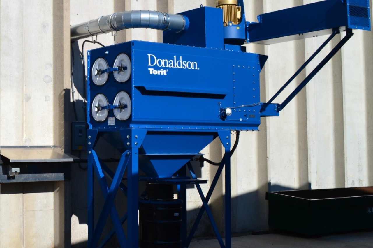 A centralized fume collector outdoors