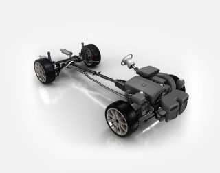Car chassis - isolated on white with clipping path