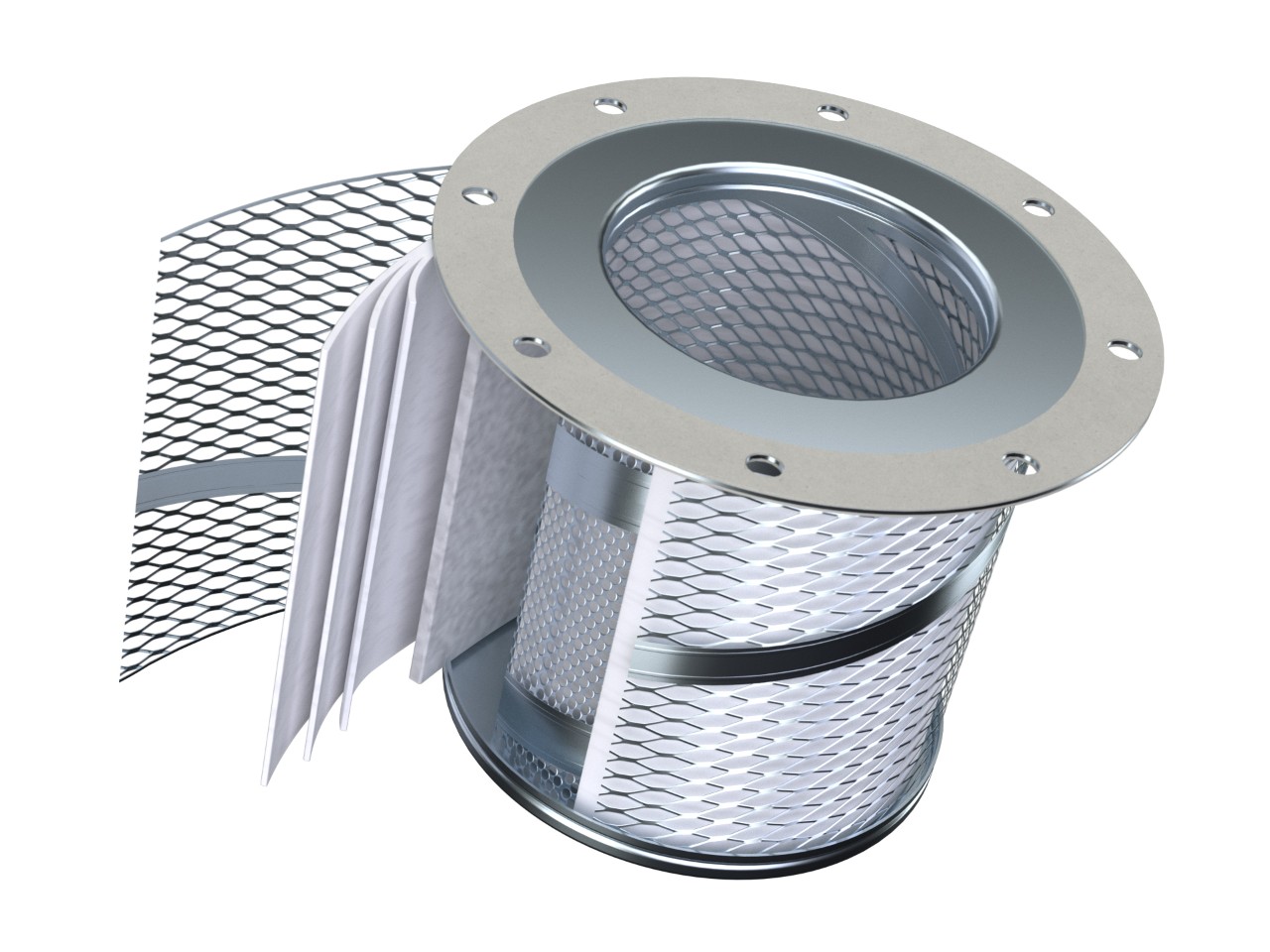 Figure 11 : les séparateurs huile/air représentent la dernière étape de filtration avant le refoulement de l’air hors du compresseur.