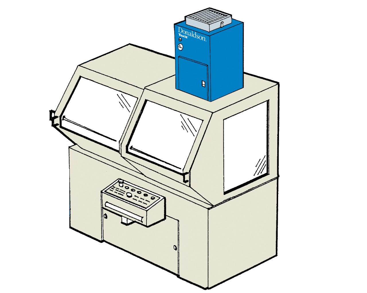 WSO 10. Macchina montata con postfiltro montato su un CNC.