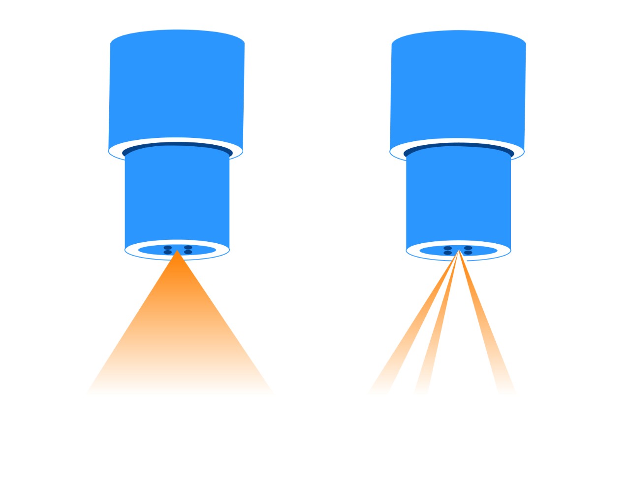 일반 스프레이 패턴 대 불규칙한 스프레이 패턴