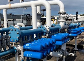 Banco de cinco manifolds P568933 com cinquenta elementos do filtro DBB8777 instalados